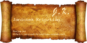 Janicsek Krisztián névjegykártya